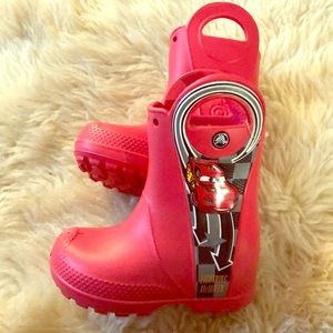 Crocs Lightning McQueen Rain boots size 7 toddler